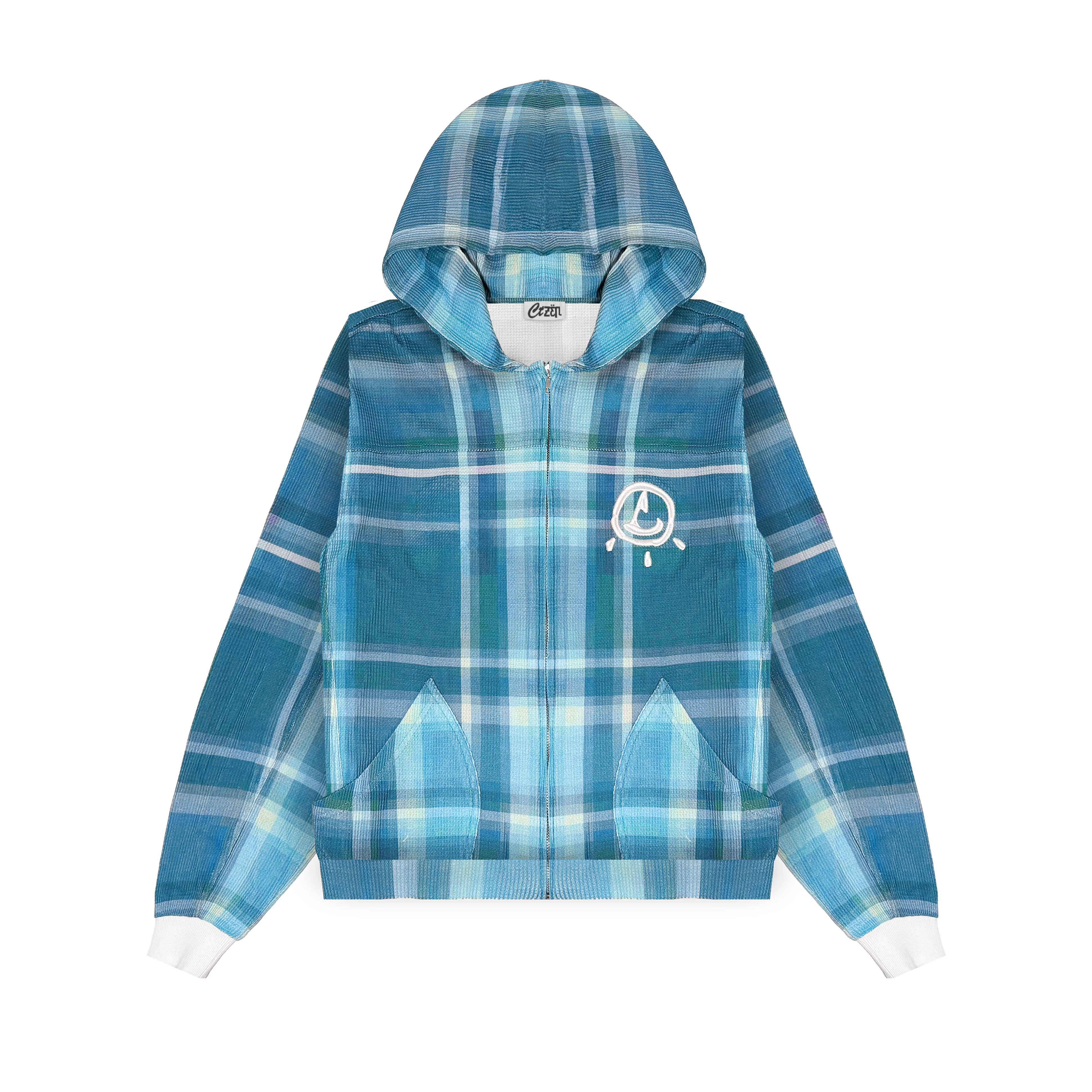 PLAIDLITE HOODIE : LAGOON